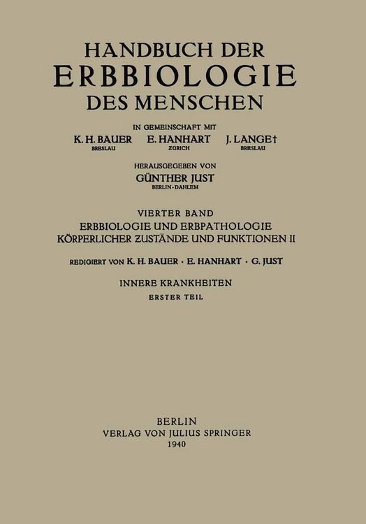 Produktbild: Erbbiologie und Erbpathologie K&ouml;rperlicher Ƶust&auml;nde und Funktionen II