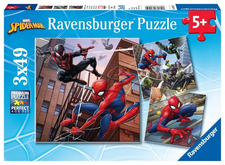 Produktbild: Kinderpuzzle 3x49 Teile - Spider-Man besch&uuml;tzt die Stadt