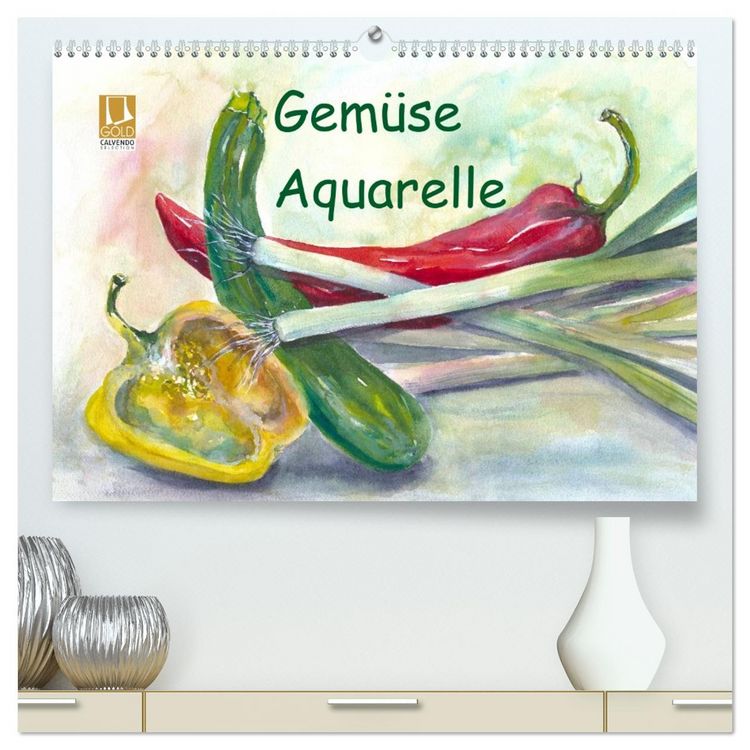 Produktbild: Gem&uuml;se Aquarelle (hochwertiger Premium Wandkalender 2026 DIN A2 quer), Kunstdruck in Hochglanz