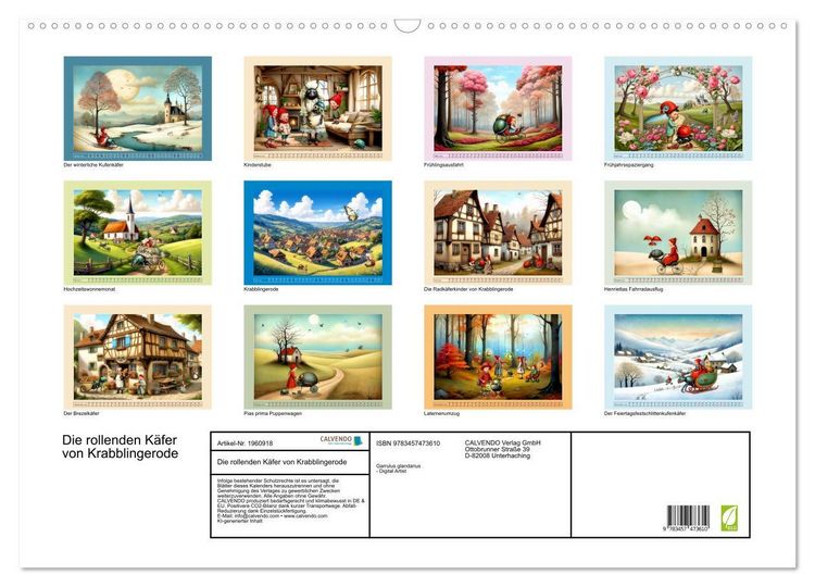 Produktbild: Die rollenden K&auml;fer von Krabblingerode (Wandkalender 2026 DIN A2 quer), CALVENDO Monatskalender