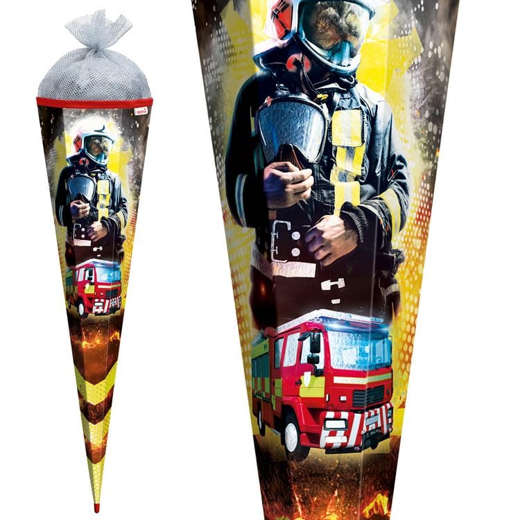 Produktbild: Motivschult&uuml;te, Feuerwehrmann, 85cm, Folie & Silbert&uuml;ll