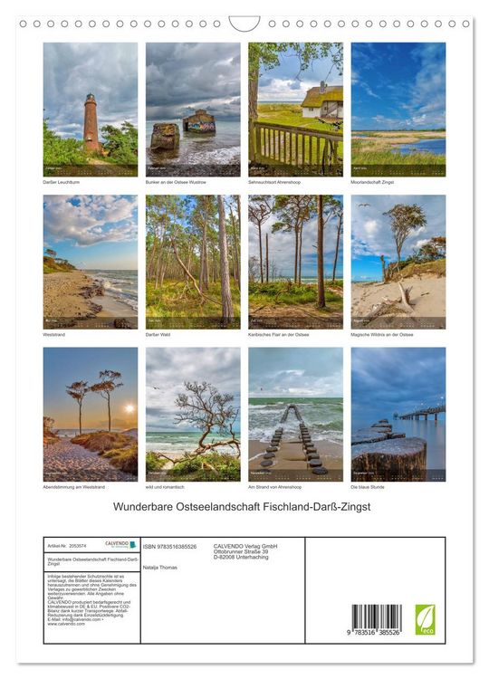 Produktbild: Wunderbare Ostseelandschaft Fischland-Dar&szlig;-Zingst (Wandkalender 2026 DIN A3 hoch), CALVENDO Monatskalender