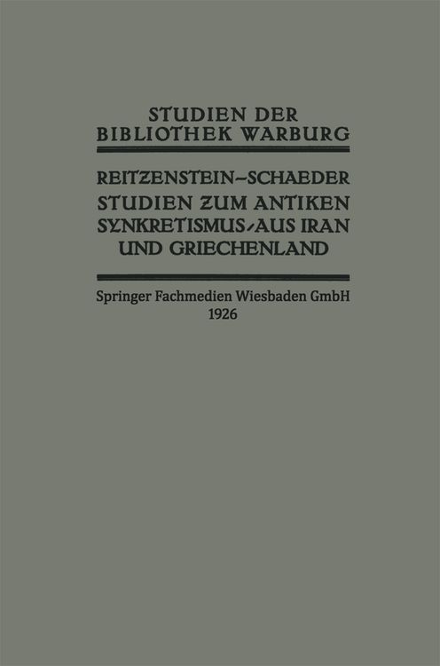 Produktbild: Studien zum Antiken Synkretismus aus Iran und Griechenland