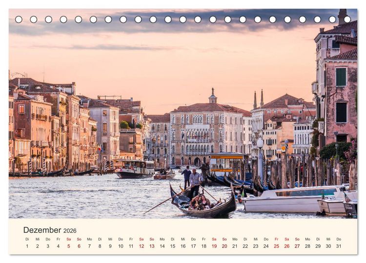 Produktbild: Venedig bei Tag und Nacht (Tischkalender 2026 DIN A5 quer), CALVENDO Monatskalender