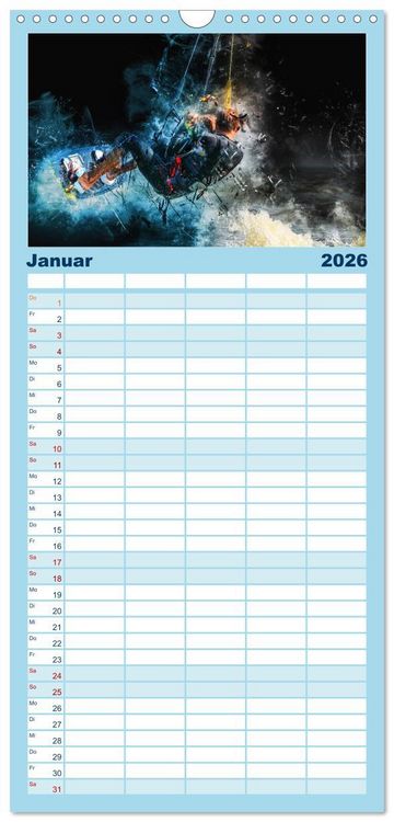 Produktbild: Familienplaner 2026 - Kitesurfen extrem cool mit 5 Spalten (Wandkalender, 21 x 45 cm) CALVENDO