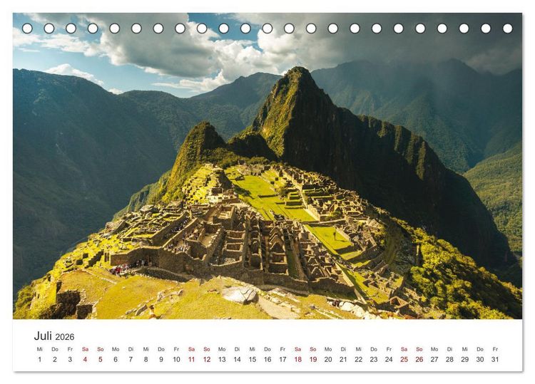 Produktbild: Geheimnisvolles Peru (Tischkalender 2026 DIN A5 quer), CALVENDO Monatskalender