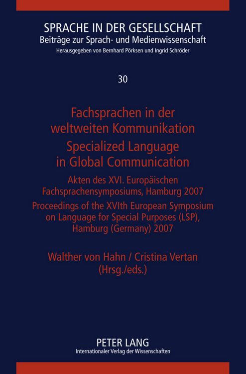 Produktbild: Fachsprachen in der weltweiten Kommunikation / Specialized Language in Global Communication