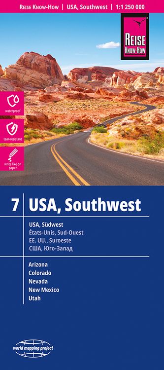Produktbild: Reise Know-How Landkarte USA 07, S&uuml;dwest / USA, Southwest (1:1.250.000)