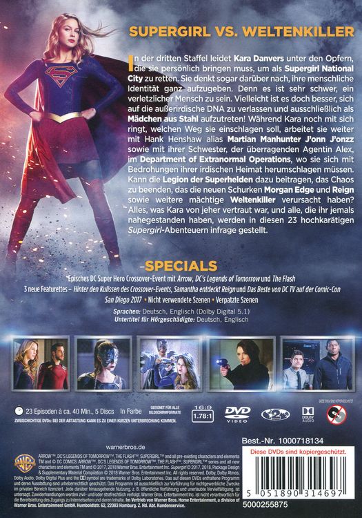 Produktbild: Supergirl - Die komplette 3. Staffel [5 DVDs]