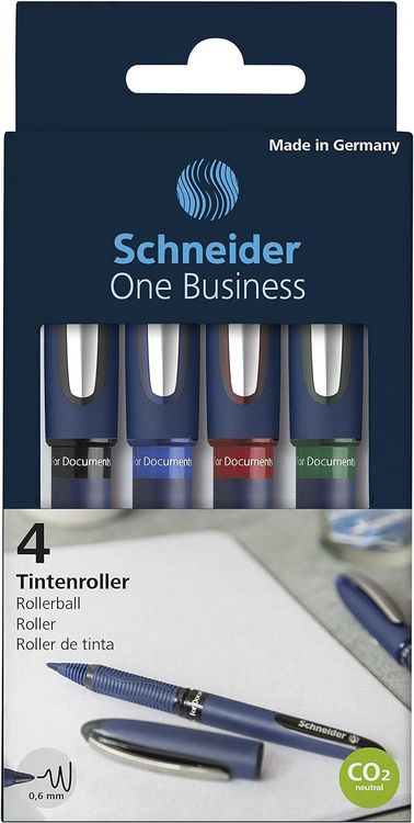 Produktbild: Schneider Tintenroller One Business, 0.6 mm, 4er Set