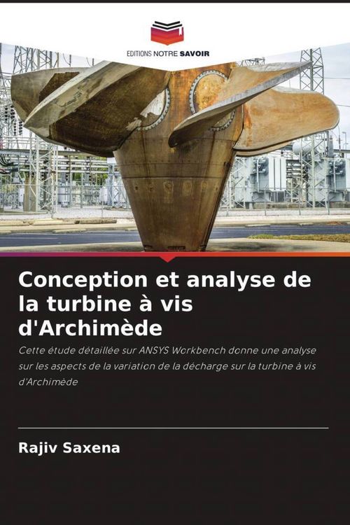Produktbild: Conception et analyse de la turbine &agrave; vis d'Archim&egrave;de
