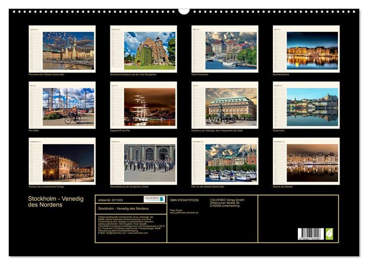 Produktbild: Stockholm - Venedig des Nordens (Wandkalender 2026 DIN A2 quer), CALVENDO Monatskalender