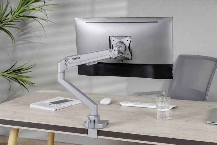 Produktbild: SpeaKa Professional Monitor-Tischhalterung SP-MM-600 1 Display(s) 43,2cm (17\") - 81,3cm (32\") Silber Rotierbar, Neigbar