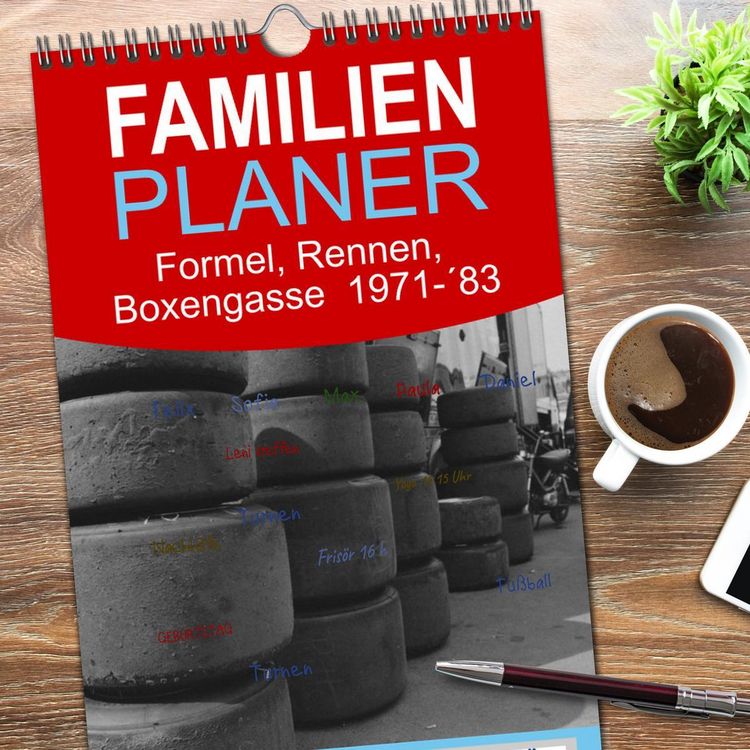 Produktbild: Familienplaner 2026 - Formel, Rennen, Boxengasse 1971-&acute;83 mit 5 Spalten (Wandkalender, 21 x 45 cm) CALVENDO