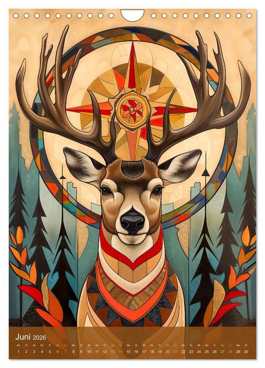 Produktbild: Totem-Tiere - Mythische Illustrationen von Krafttieren (Wandkalender 2026 DIN A4 hoch), CALVENDO Monatskalender