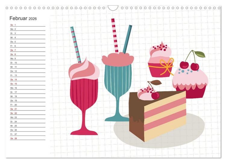 Produktbild: Fast Food Illustration (Wandkalender 2026 DIN A3 quer), CALVENDO Monatskalender