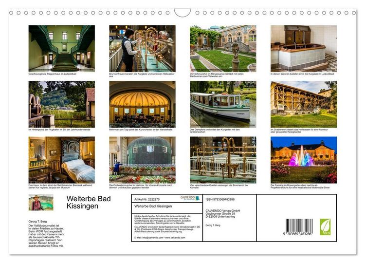 Produktbild: Welterbe Bad Kissingen (Wandkalender 2027 DIN A3 quer), CALVENDO Monatskalender