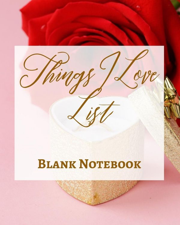 Produktbild: Things I Love List - Blank Notebook - Write It Down - Pastel Rose Gold Pink - Abstract Modern Contemporary Unique