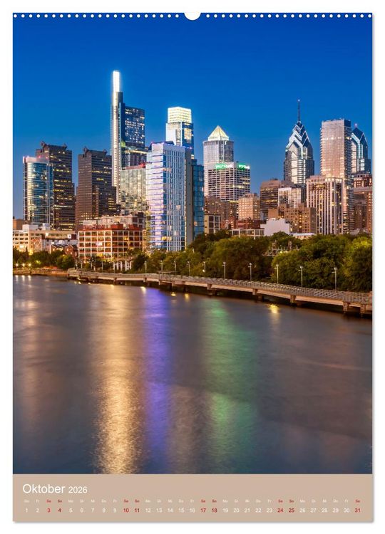 Produktbild: PHILADELPHIA Besondere Augenblicke erleben (Wandkalender 2026 DIN A2 hoch), CALVENDO Monatskalender