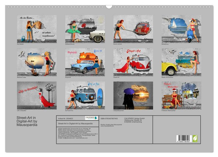 Produktbild: Street-Art in Digital-Art by Mausopardia (Wandkalender 2026 DIN A2 quer), CALVENDO Monatskalender