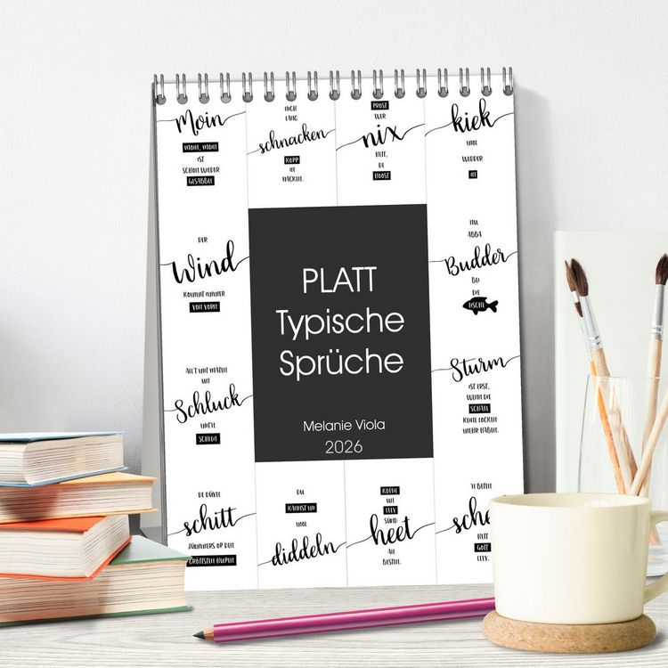 Produktbild: PLATT Typische Spr&uuml;che (Tischkalender 2026 DIN A5 hoch), CALVENDO Monatskalender