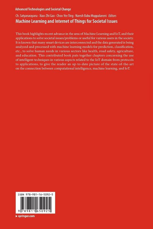 Produktbild: Machine Learning and Internet of Things for Societal Issues