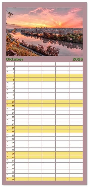 Produktbild: Familienplaner 2026 - Stuttgart, What Else? mit 5 Spalten (Wandkalender, 21 x 45 cm) CALVENDO