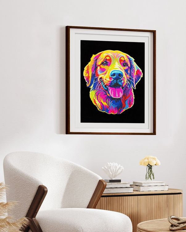 Produktbild: DIAMOND DOTZ - Diamond Painting Neon Golden Retriever