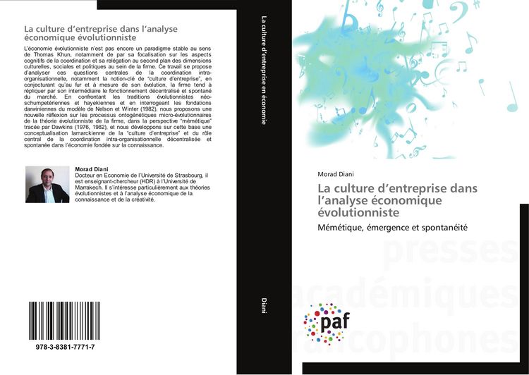 Produktbild: La culture d'entreprise dans l'analyse &eacute;conomique &eacute;volutionniste