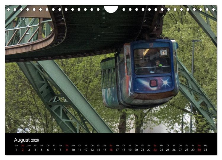 Produktbild: Die Wuppertaler Schwebebahn (Wandkalender 2026 DIN A4 quer), CALVENDO Monatskalender