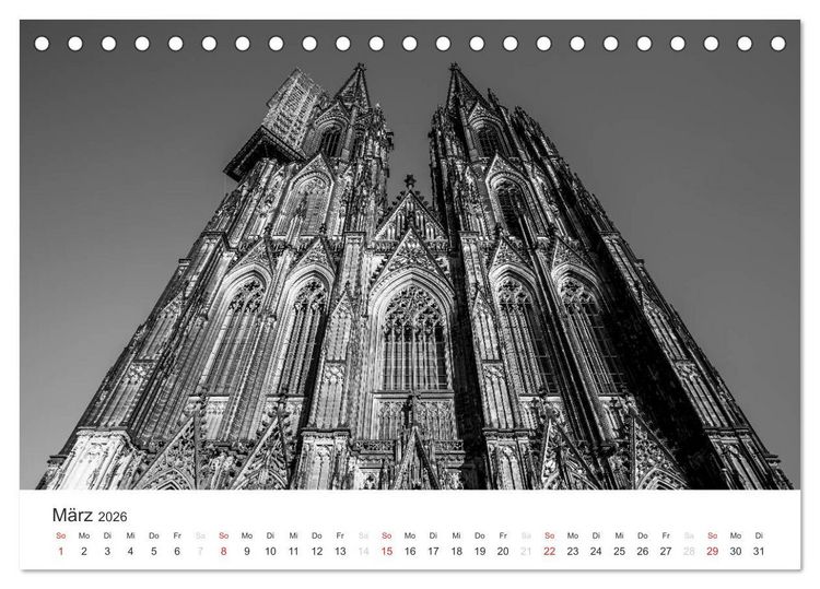 Produktbild: K&ouml;ln - monochrome Ansichten (Tischkalender 2026 DIN A5 quer), CALVENDO Monatskalender