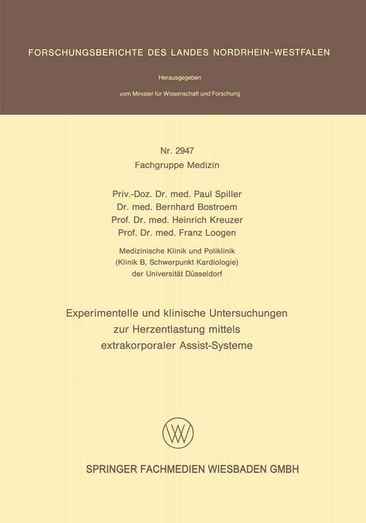 Produktbild: Experimentelle und klinische Untersuchungen zur Herzentlastung mittels extrakorporaler Assistsysteme