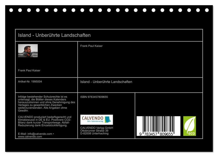 Produktbild: Island - Unber&uuml;hrte Landschaften (Tischkalender 2026 DIN A5 quer), CALVENDO Monatskalender
