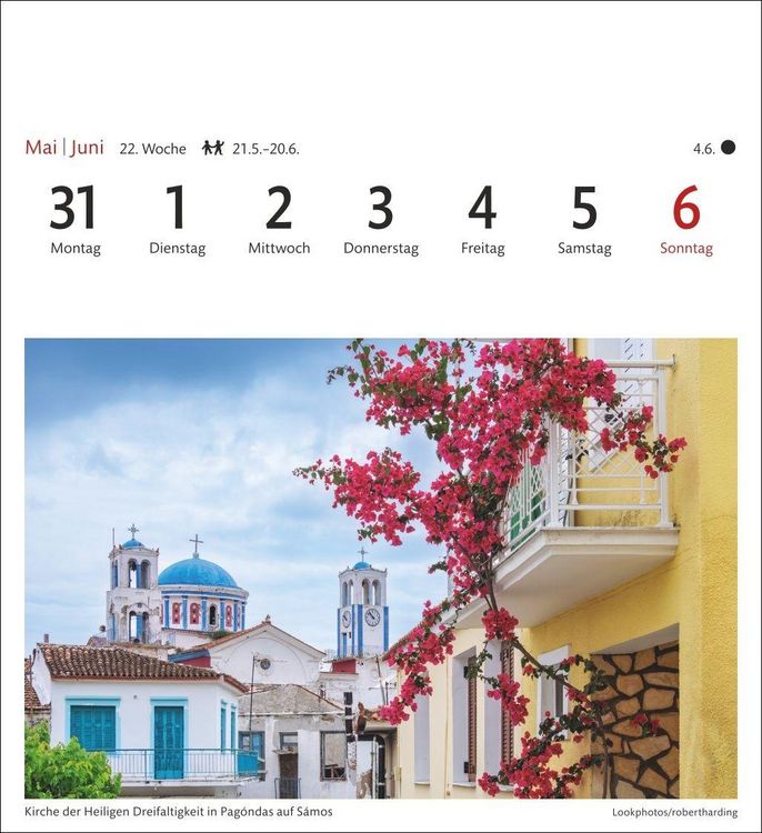 Produktbild: Griechische Inseln Sehnsuchtskalender 2027 - Wochenkalender mit 53 Postkarten