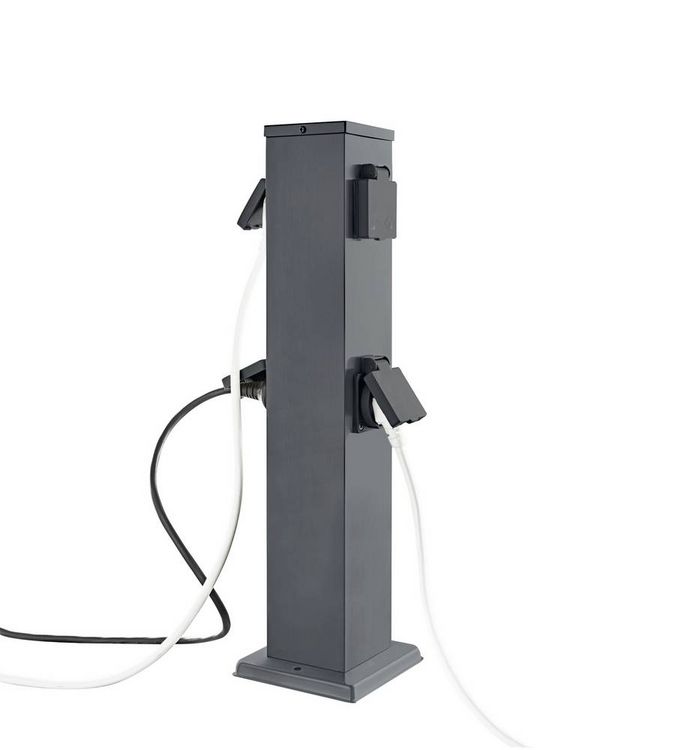 Produktbild: Heitronic 501335 Steckdosen-Verteiler Anthrazit erh&ouml;hter Ber&uuml;hrungsschutz