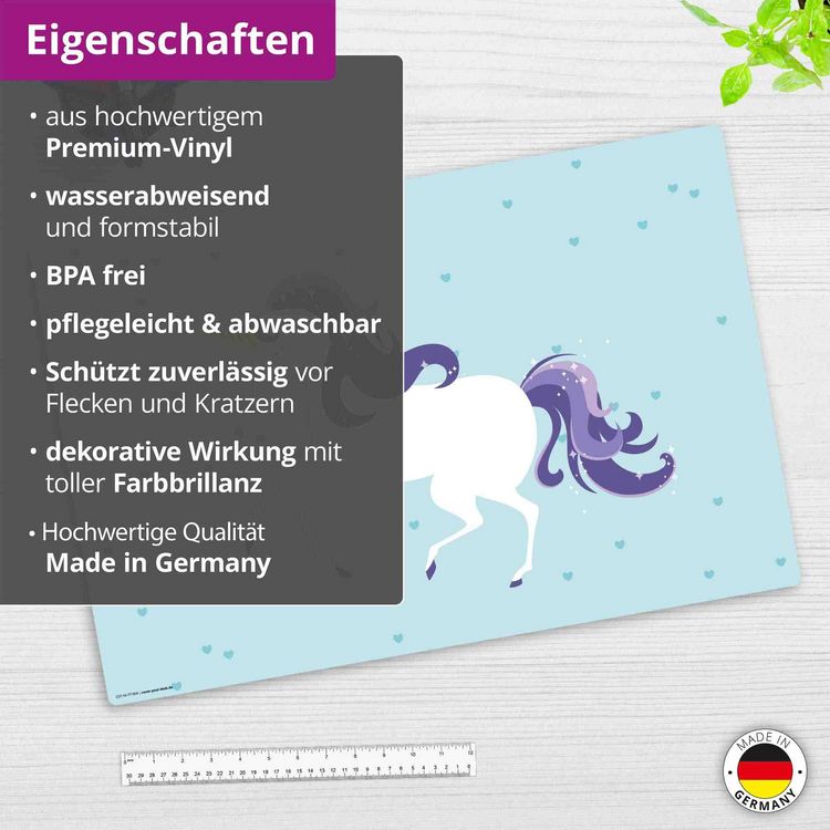 Produktbild: Cover-your-desk Schreibtischunterlage f&uuml;r Kinder Einhorn, aus hochwertigem Vinyl , 60 x 40 cm