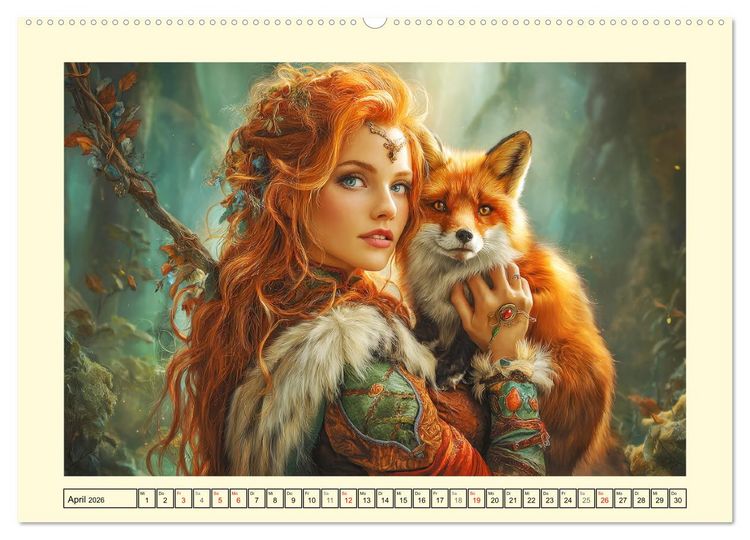 Produktbild: Waldgefl&uuml;ster. Die mystischen Frauen der alten Pfade (Wandkalender 2026 DIN A2 quer), CALVENDO Monatskalender
