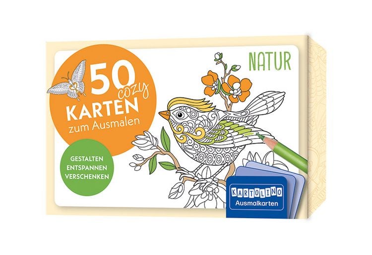Produktbild: 50 cozy Karten zum Ausmalen &ndash; Natur