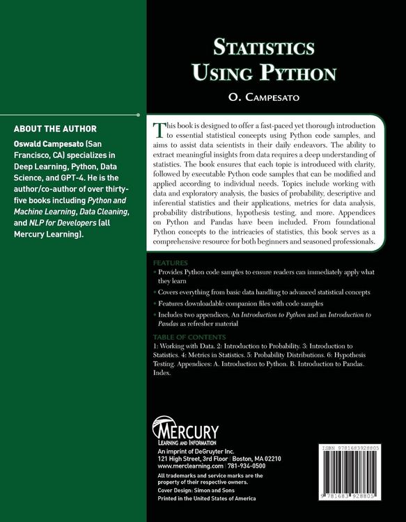 Produktbild: Statistics Using Python