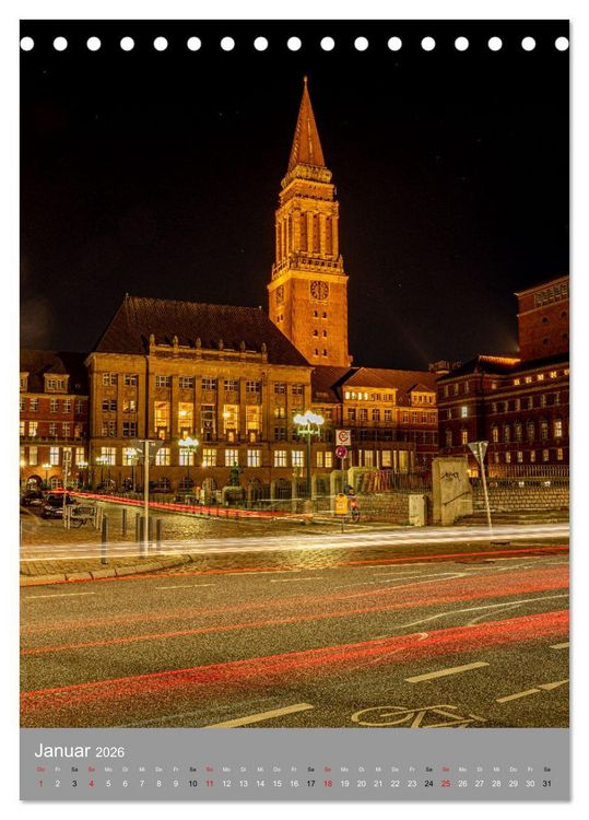 Produktbild: Kiel im Dunkeln. (Tischkalender 2026 DIN A5 hoch), CALVENDO Monatskalender
