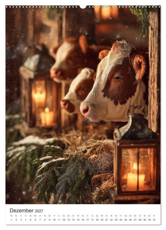 Produktbild: Die Liebe zur Kuh (hochwertiger Premium Wandkalender 2027 DIN A2 hoch), Kunstdruck in Hochglanz