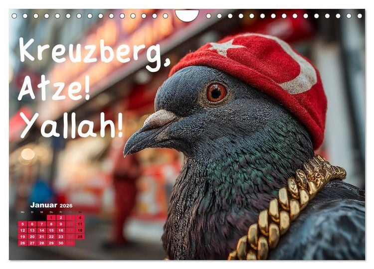 Produktbild: Freche Tauben - Lustiger Spr&uuml;chekalender mit Berliner Schnautze (Wandkalender 2026 DIN A4 quer), CALVENDO Monatskalender