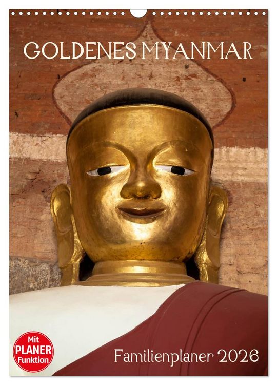 Produktbild: Goldenes Myanmar - Familienkalender 2026 (Wandkalender 2026 DIN A3 hoch), CALVENDO Monatskalender