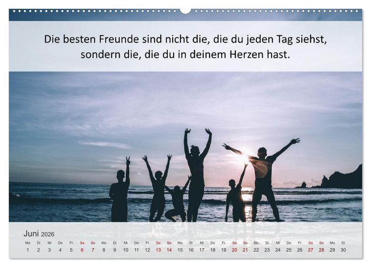 Produktbild: Motivationsspr&uuml;che Freundschaft (Wandkalender 2026 DIN A2 quer), CALVENDO Monatskalender