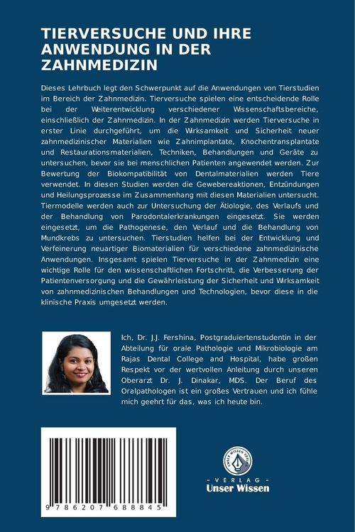 Produktbild: Tierversuche und Ihre Anwendung in der Zahnmedizin