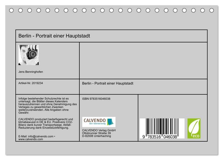 Produktbild: Berlin - Portrait einer Hauptstadt (Tischkalender 2026 DIN A5 quer), CALVENDO Monatskalender
