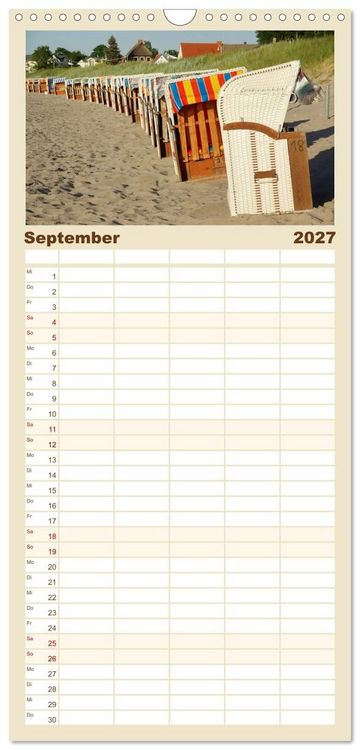 Produktbild: Familienplaner 2027 - R&uuml;gen PUR mit 5 Spalten (Wandkalender, 21 x 45 cm) CALVENDO