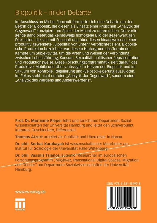 Produktbild: Biopolitik - in der Debatte