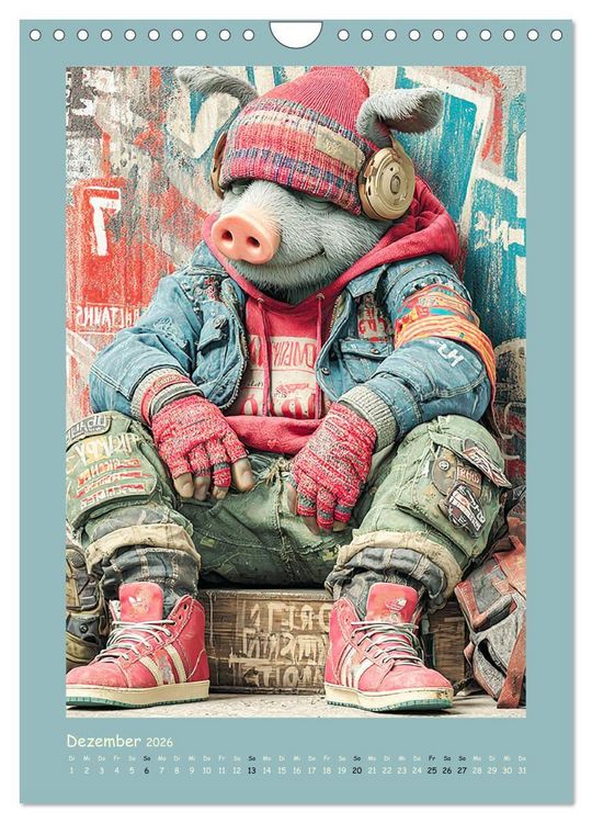 Produktbild: Street Hogz. Charakterschweine mit Haltung (Wandkalender 2026 DIN A4 hoch), CALVENDO Monatskalender