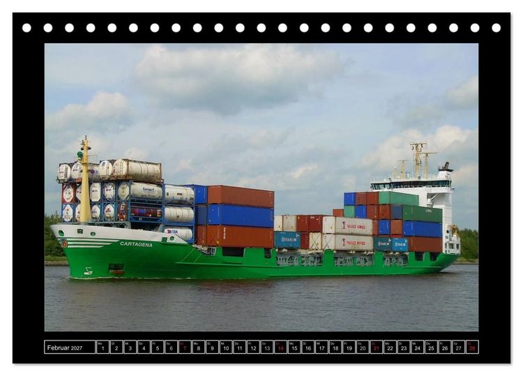 Produktbild: Containerschiffe (Tischkalender 2027 DIN A5 quer), CALVENDO Monatskalender